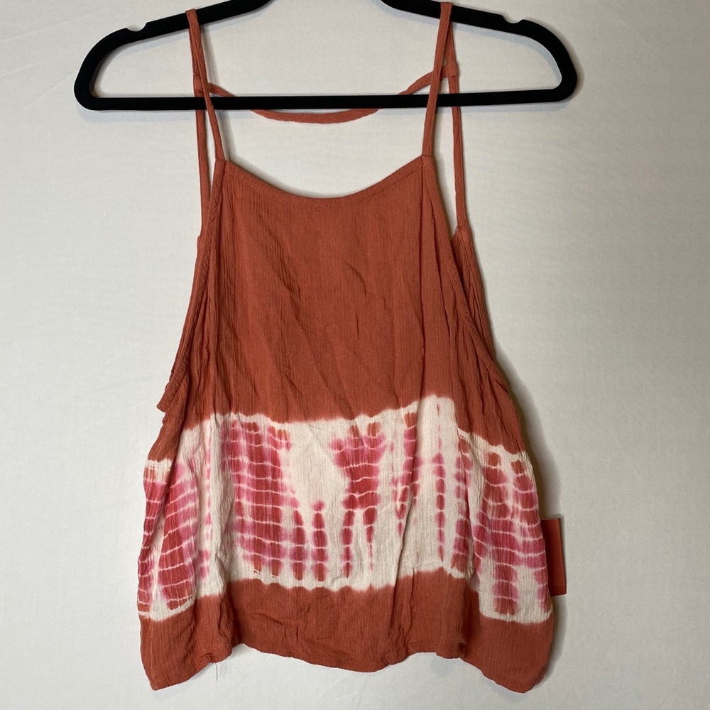 NWT Ombre Tie Dye Burnt Orange Tank Strappy Flowy